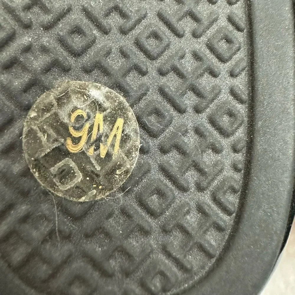 Tory Burch Women's 9‎ Patent Leather Floral Print Ballet Flat Black Daisy Print